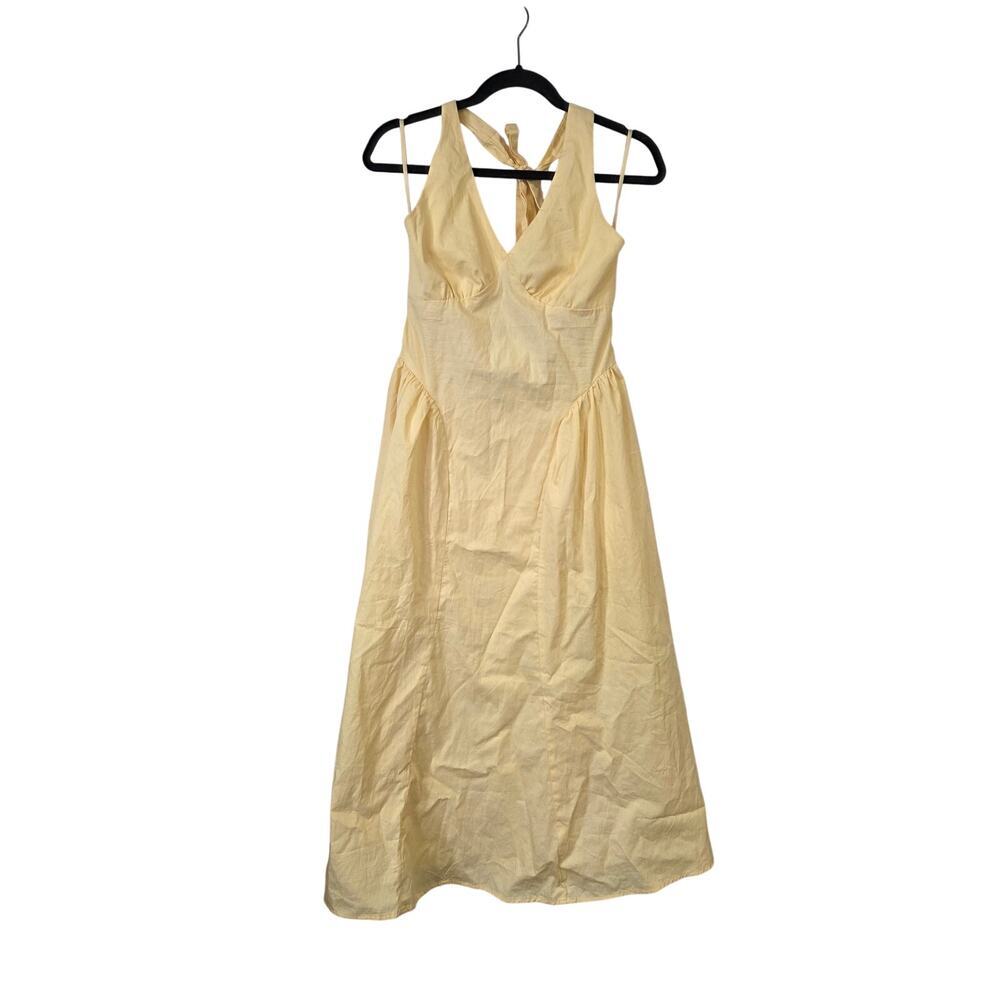 NWT Band Of The Free Womens Yellow Cotton Sleeveless Fit & Flare Dress Size M
